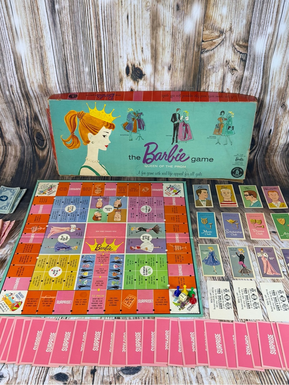 Vintage 1961 Mattel “The Barbie Game” Queen of the Prom Board Game Near Complete